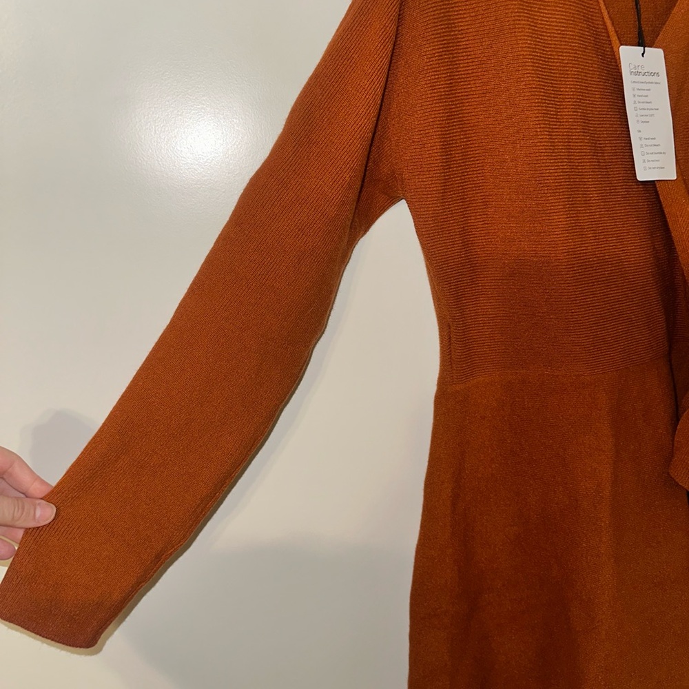 Rust Wrap Dress - Picture 6 of 7
